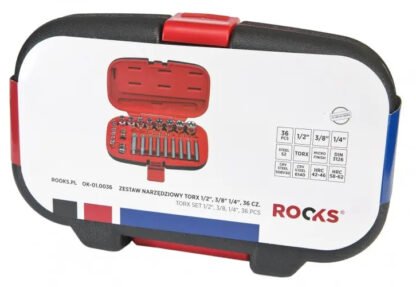 Rooks Torx Doppenset 36-delig 1/2 3/8 1/4