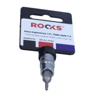 Rooks Bit Dop 1/4 inch Torx T8 met Gat